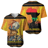 Marcus Garvey Baseball Jersey Yellow African Pattern Design Pan African Flag Civil Rights Movement Tribute TS04