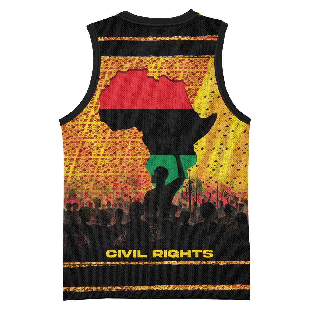 Marcus Garvey Basketball Jersey Yellow African Pattern Design Pan African Flag Civil Rights Movement Tribute - Wonder Print Shop