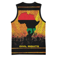 Marcus Garvey Basketball Jersey Yellow African Pattern Design Pan African Flag Civil Rights Movement Tribute - Wonder Print Shop
