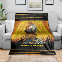 Marcus Garvey Blanket Yellow African Pattern Design Pan African Flag Civil Rights Movement Tribute - Wonder Print Shop