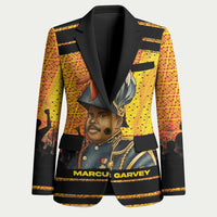 Marcus Garvey Blazer Yellow African Pattern Design Pan African Flag Civil Rights Movement Tribute - Wonder Print Shop