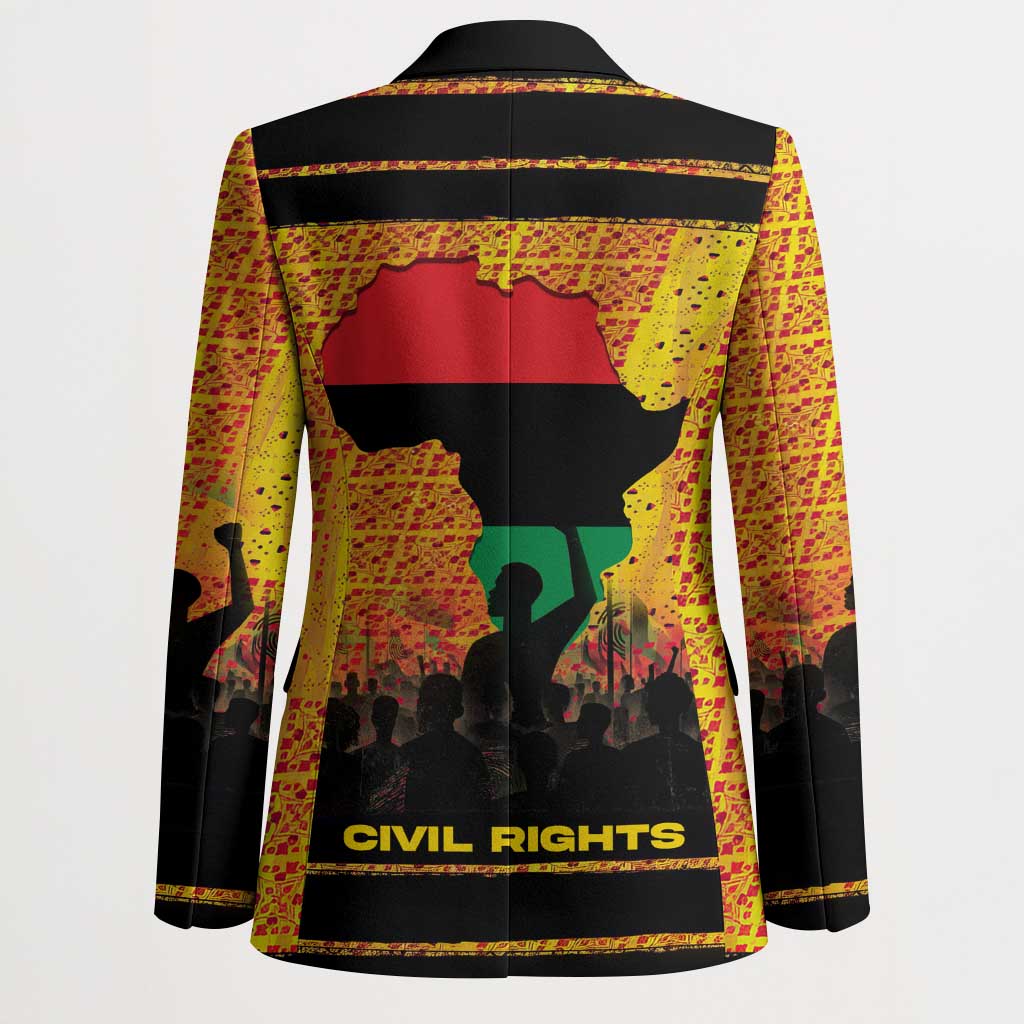Marcus Garvey Blazer Yellow African Pattern Design Pan African Flag Civil Rights Movement Tribute - Wonder Print Shop