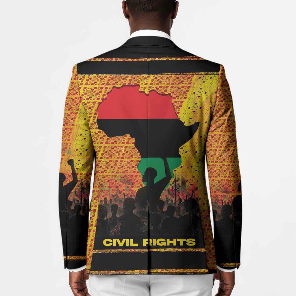 Marcus Garvey Blazer Yellow African Pattern Design Pan African Flag Civil Rights Movement Tribute - Wonder Print Shop