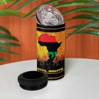 Marcus Garvey 4 in 1 Can Cooler Tumbler Yellow African Pattern Design Pan African Flag Civil Rights Movement Tribute - Wonder Print Shop