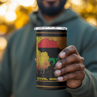 Marcus Garvey 4 in 1 Can Cooler Tumbler Yellow African Pattern Design Pan African Flag Civil Rights Movement Tribute - Wonder Print Shop