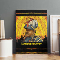 Marcus Garvey Canvas Wall Art Yellow African Pattern Design Pan African Flag Civil Rights Movement Tribute - Wonder Print Shop