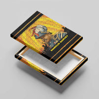 Marcus Garvey Canvas Wall Art Yellow African Pattern Design Pan African Flag Civil Rights Movement Tribute - Wonder Print Shop