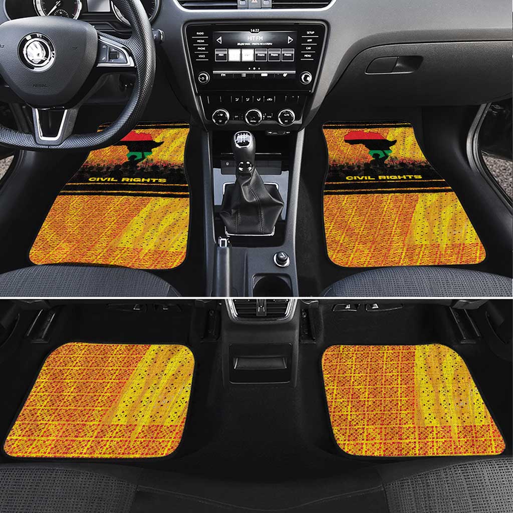 Marcus Garvey Car Mats Yellow African Pattern Design Pan African Flag Civil Rights Movement Tribute - Wonder Print Shop