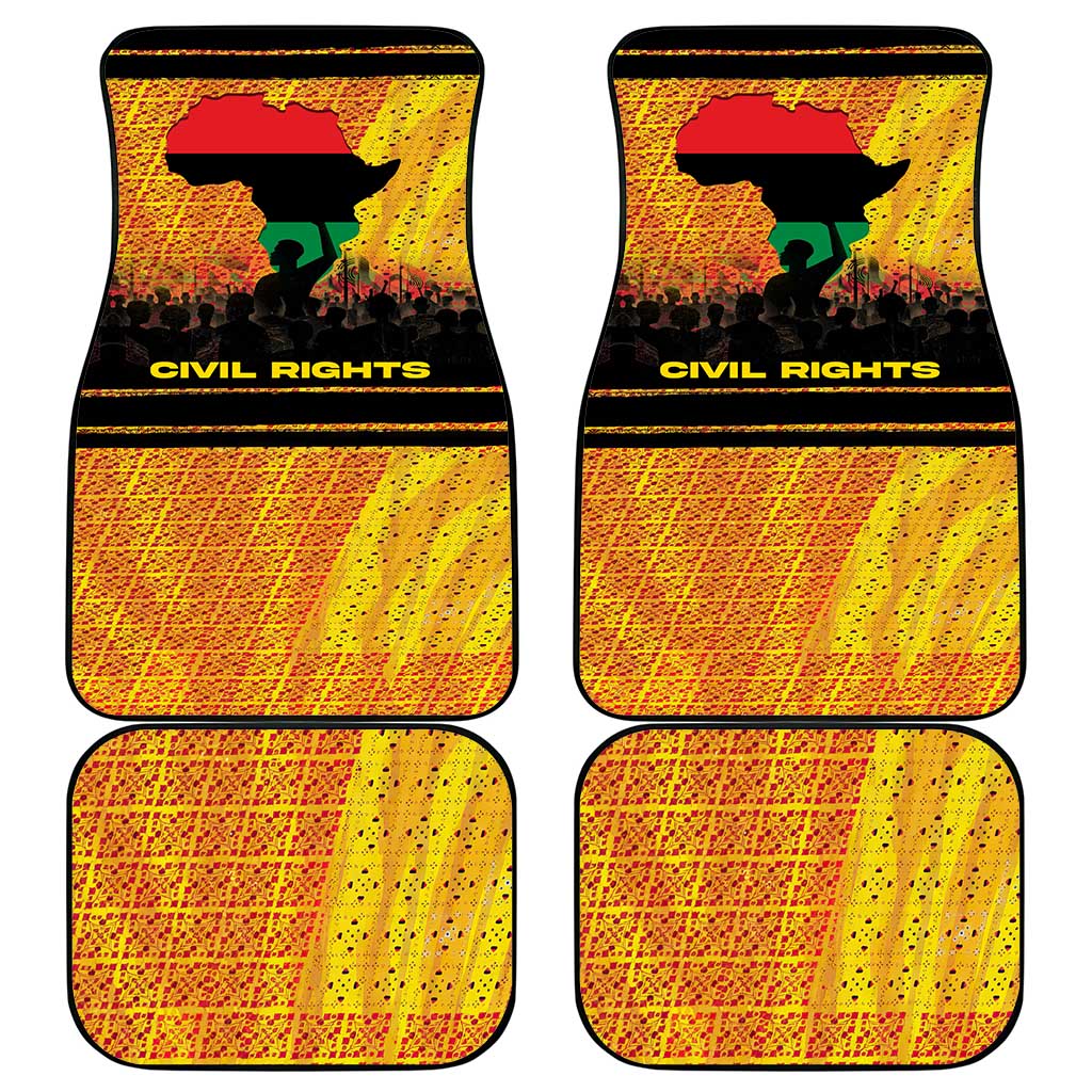 Marcus Garvey Car Mats Yellow African Pattern Design Pan African Flag Civil Rights Movement Tribute - Wonder Print Shop