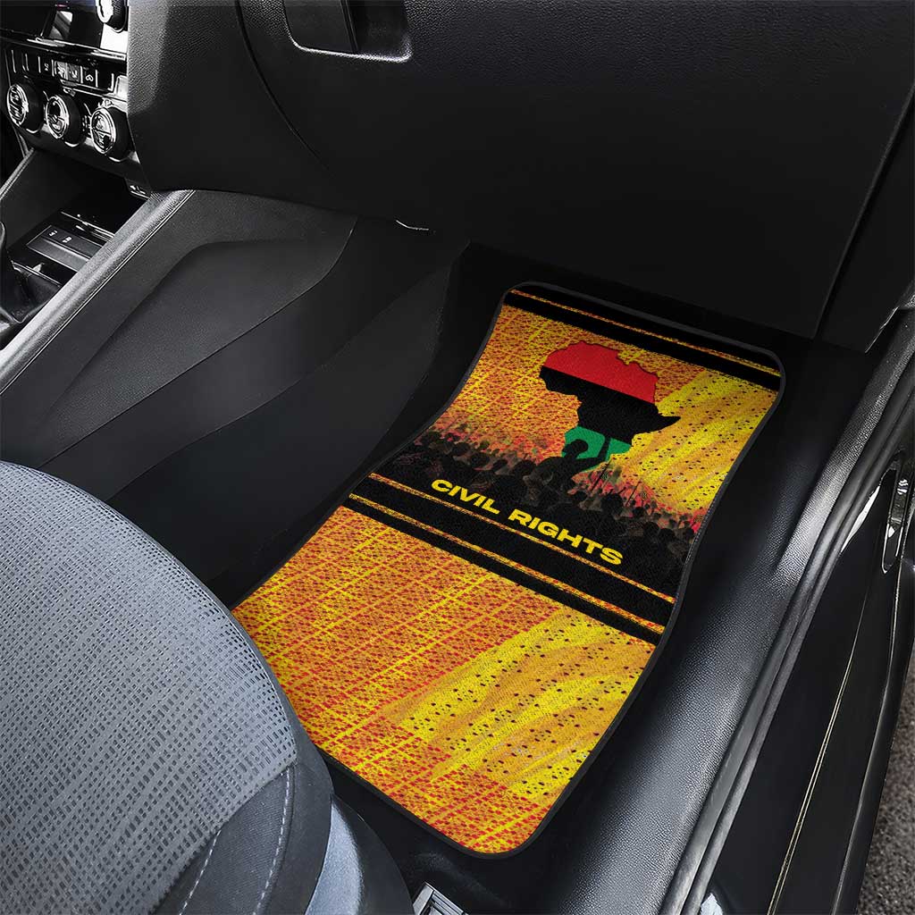 Marcus Garvey Car Mats Yellow African Pattern Design Pan African Flag Civil Rights Movement Tribute - Wonder Print Shop