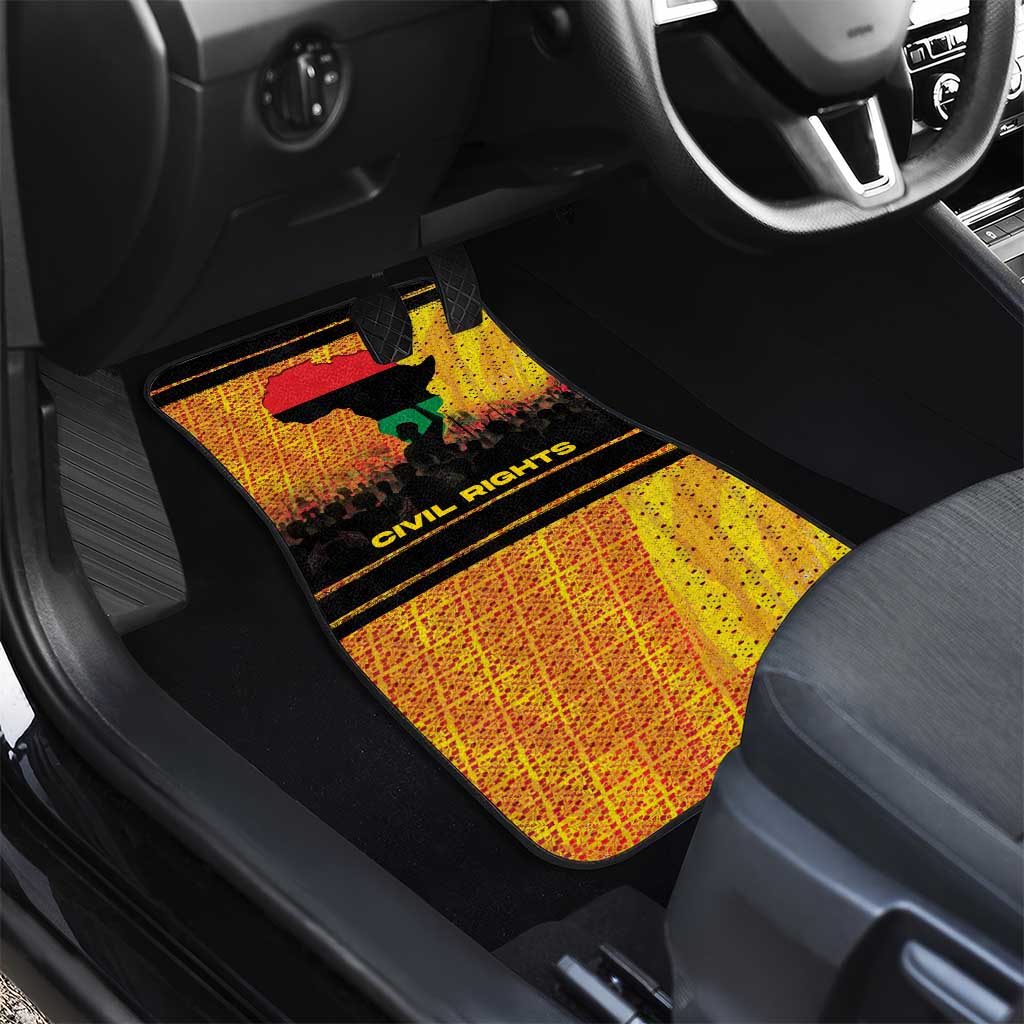 Marcus Garvey Car Mats Yellow African Pattern Design Pan African Flag Civil Rights Movement Tribute - Wonder Print Shop