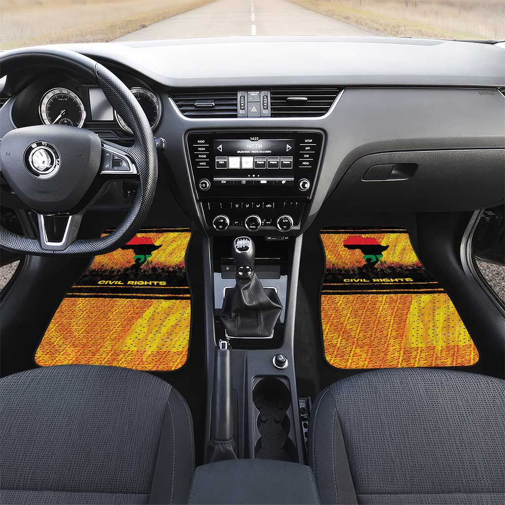 Marcus Garvey Car Mats Yellow African Pattern Design Pan African Flag Civil Rights Movement Tribute - Wonder Print Shop