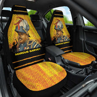 Marcus Garvey Car Seat Cover Yellow African Pattern Design Pan African Flag Civil Rights Movement Tribute - Wonder Print Shop