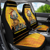 Marcus Garvey Car Seat Cover Yellow African Pattern Design Pan African Flag Civil Rights Movement Tribute - Wonder Print Shop