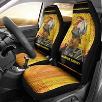 Marcus Garvey Car Seat Cover Yellow African Pattern Design Pan African Flag Civil Rights Movement Tribute - Wonder Print Shop