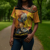 Marcus Garvey Cross Shoulder Shirt Yellow African Pattern Design Pan African Flag Civil Rights Movement Tribute - Wonder Print Shop