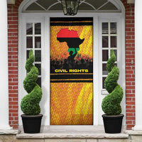 Marcus Garvey Door Cover Yellow African Pattern Design Pan African Flag Civil Rights Movement Tribute - Wonder Print Shop