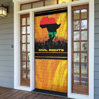 Marcus Garvey Door Cover Yellow African Pattern Design Pan African Flag Civil Rights Movement Tribute - Wonder Print Shop