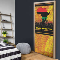 Marcus Garvey Door Cover Yellow African Pattern Design Pan African Flag Civil Rights Movement Tribute - Wonder Print Shop