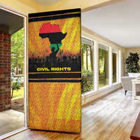 Marcus Garvey Door Cover Yellow African Pattern Design Pan African Flag Civil Rights Movement Tribute - Wonder Print Shop