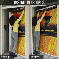 Marcus Garvey Door Cover Yellow African Pattern Design Pan African Flag Civil Rights Movement Tribute - Wonder Print Shop