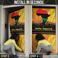 Marcus Garvey Door Cover Yellow African Pattern Design Pan African Flag Civil Rights Movement Tribute - Wonder Print Shop