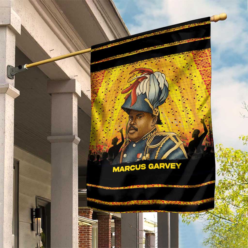 Marcus Garvey Garden Flag Yellow African Pattern Design Pan African Flag Civil Rights Movement Tribute - Wonder Print Shop