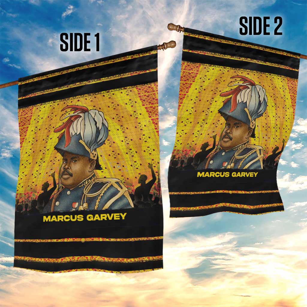 Marcus Garvey Garden Flag Yellow African Pattern Design Pan African Flag Civil Rights Movement Tribute - Wonder Print Shop