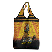 Marcus Garvey Grocery Bag Yellow African Pattern Design Pan African Flag Civil Rights Movement Tribute - Wonder Print Shop