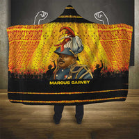 Marcus Garvey Hooded Blanket Yellow African Pattern Design Pan African Flag Civil Rights Movement Tribute - Wonder Print Shop