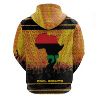 Marcus Garvey Hoodie Yellow African Pattern Design Pan African Flag Civil Rights Movement Tribute - Wonder Print Shop