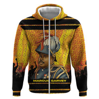 Marcus Garvey Hoodie Yellow African Pattern Design Pan African Flag Civil Rights Movement Tribute - Wonder Print Shop