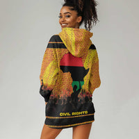 Marcus Garvey Hoodie Dress Yellow African Pattern Design Pan African Flag Civil Rights Movement Tribute - Wonder Print Shop