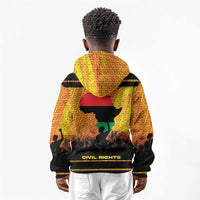 Marcus Garvey Kid Hoodie Yellow African Pattern Design Pan African Flag Civil Rights Movement Tribute - Wonder Print Shop