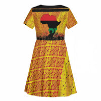 Marcus Garvey Kid Short Sleeve Dress Yellow African Pattern Design Pan African Flag Civil Rights Movement Tribute TS04