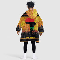 Marcus Garvey Kid Wearable Blanket Hoodie Yellow African Pattern Design Pan African Flag Civil Rights Movement Tribute - Wonder Print Shop