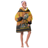 Marcus Garvey Kid Wearable Blanket Hoodie Yellow African Pattern Design Pan African Flag Civil Rights Movement Tribute - Wonder Print Shop