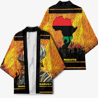 Marcus Garvey Kimono Yellow African Pattern Design Pan African Flag Civil Rights Movement Tribute - Wonder Print Shop
