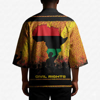 Marcus Garvey Kimono Yellow African Pattern Design Pan African Flag Civil Rights Movement Tribute - Wonder Print Shop