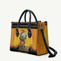 Marcus Garvey Leather Bag Yellow African Pattern Design Pan African Flag Civil Rights Movement Tribute - Wonder Print Shop