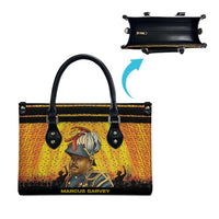 Marcus Garvey Leather Bag Yellow African Pattern Design Pan African Flag Civil Rights Movement Tribute - Wonder Print Shop