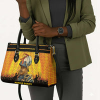 Marcus Garvey Leather Bag Yellow African Pattern Design Pan African Flag Civil Rights Movement Tribute - Wonder Print Shop