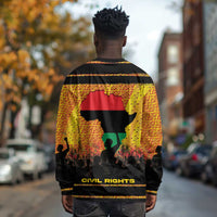Marcus Garvey Long Sleeve Shirt Yellow African Pattern Design Pan African Flag Civil Rights Movement Tribute - Wonder Print Shop