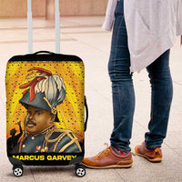 Marcus Garvey Luggage Cover Yellow African Pattern Design Pan African Flag Civil Rights Movement Tribute - Wonder Print Shop