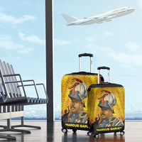 Marcus Garvey Luggage Cover Yellow African Pattern Design Pan African Flag Civil Rights Movement Tribute - Wonder Print Shop