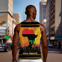 Marcus Garvey Men Tank Top Yellow African Pattern Design Pan African Flag Civil Rights Movement Tribute - Wonder Print Shop