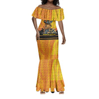 Marcus Garvey Mermaid Dress Yellow African Pattern Design Pan African Flag Civil Rights Movement Tribute TS04