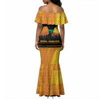 Marcus Garvey Mermaid Dress Yellow African Pattern Design Pan African Flag Civil Rights Movement Tribute TS04