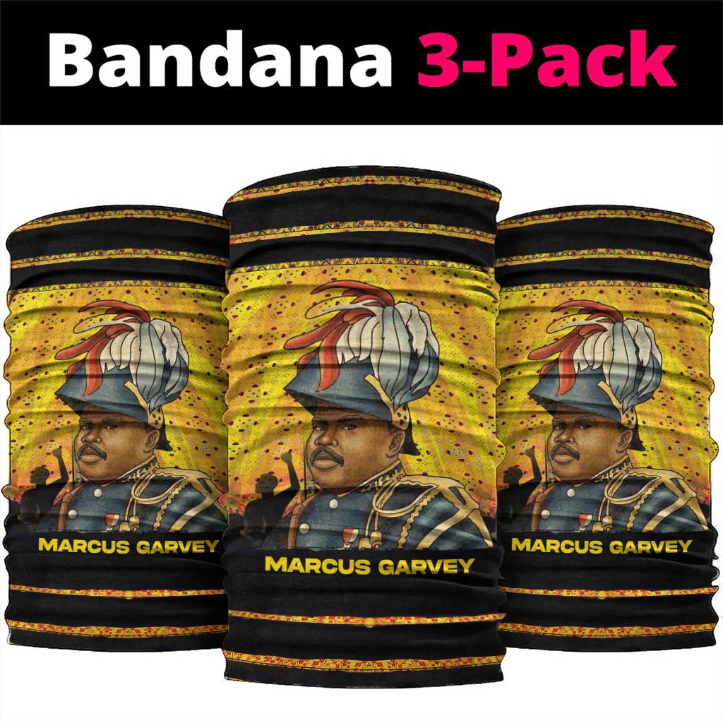 Marcus Garvey Neck Gaiter Yellow African Pattern Design Pan African Flag Civil Rights Movement Tribute - Wonder Print Shop