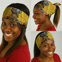 Marcus Garvey Neck Gaiter Yellow African Pattern Design Pan African Flag Civil Rights Movement Tribute - Wonder Print Shop